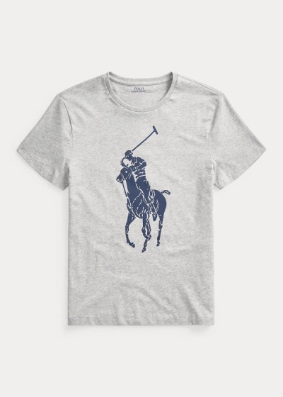 Playeras Polo Ralph Lauren Hombre Grises - Custom Slim Fit Jersey - UGYNA0479